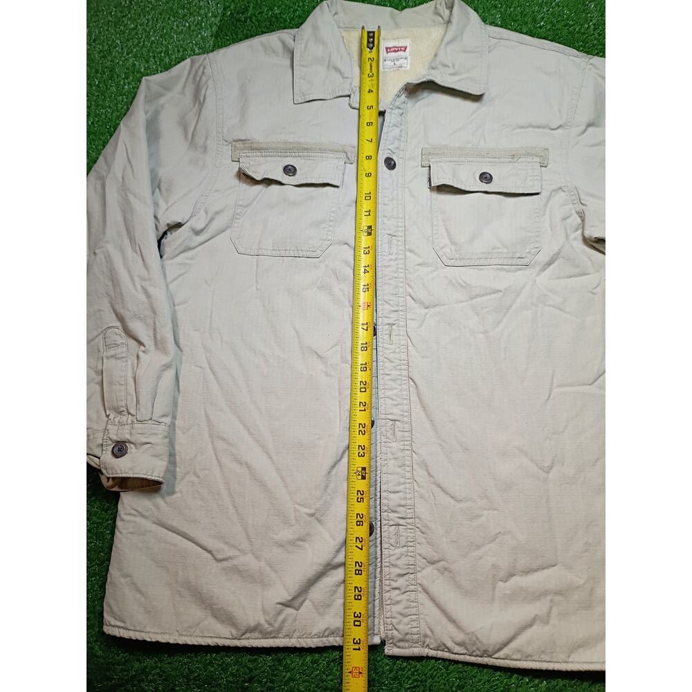Levi's Men's Tan Fleece Lined Canvas Button Front Work Jacket - Picture 3 of 6